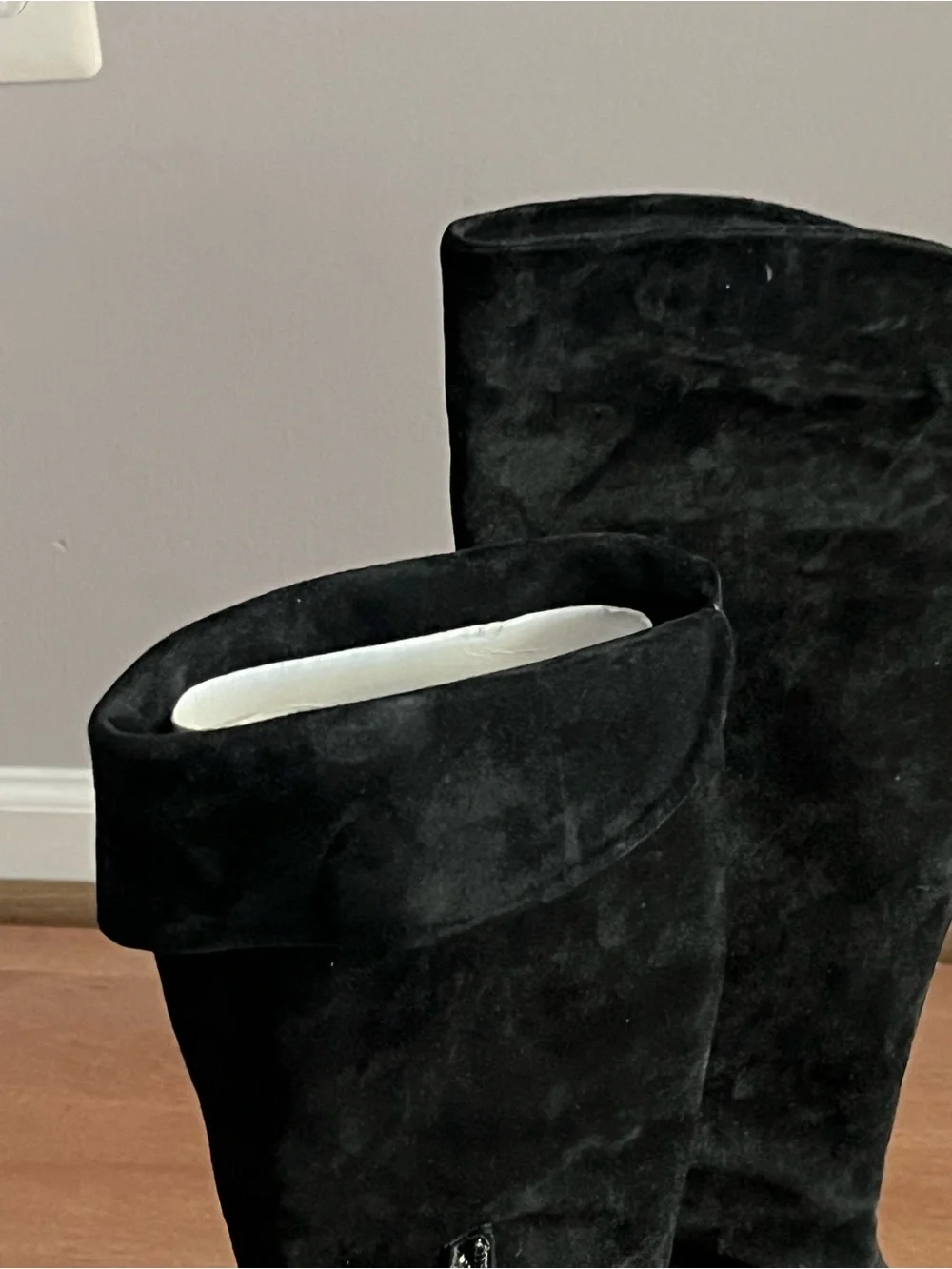 Via Spiga Italian Black Suede Pointed Toe Stiletto Knee High Boots 7M
